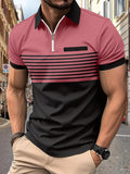 Men's Full Size Collared Neck Contrast Polo Plus Size | STAHlin RADIANCE