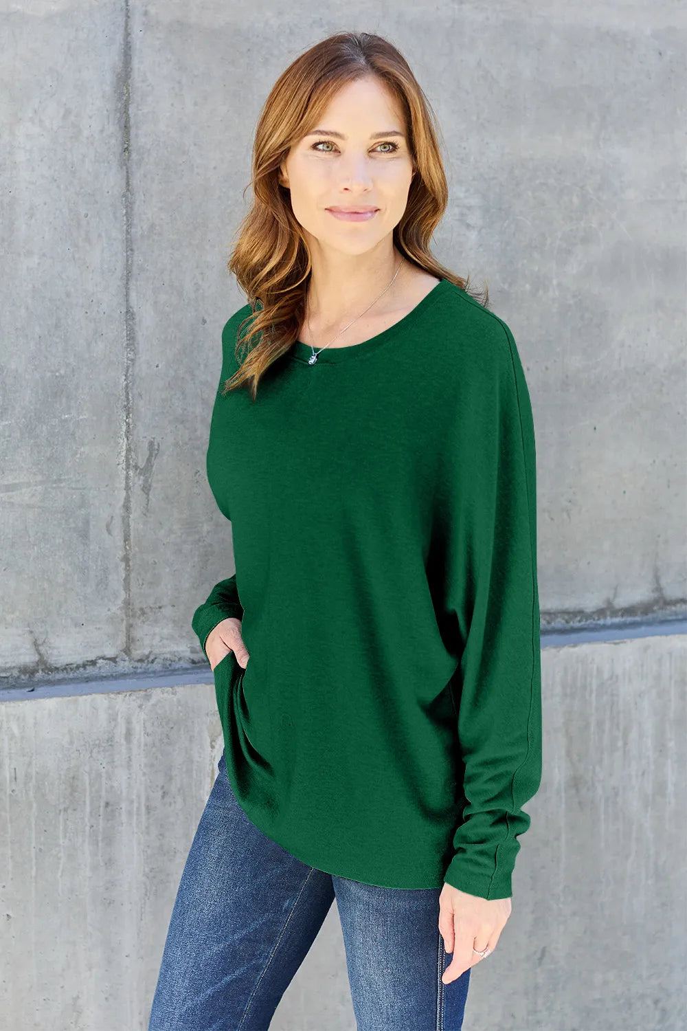 Double Take Full Size Round Neck Long Sleeve T-Shirt | STAHlin RADIANCE