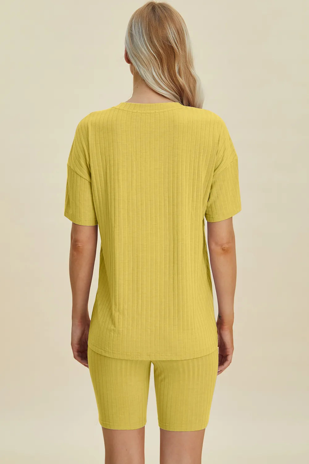 Basic Bae Full Size Ribbed V-Neck Short Sleeve Top and Shorts Set | STAHlin RADIANCE
