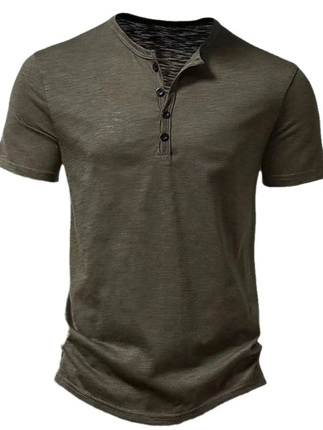 Men's Full Size Button Detail Short Sleeve Polo Plus Size | STAHlin RADIANCE