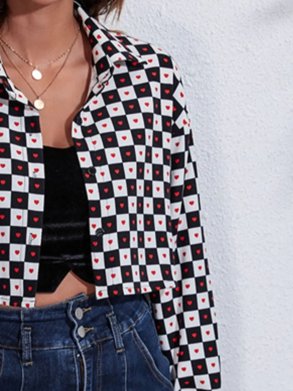 Button Down Printed Cropped Jacket | STAHlin RADIANCE