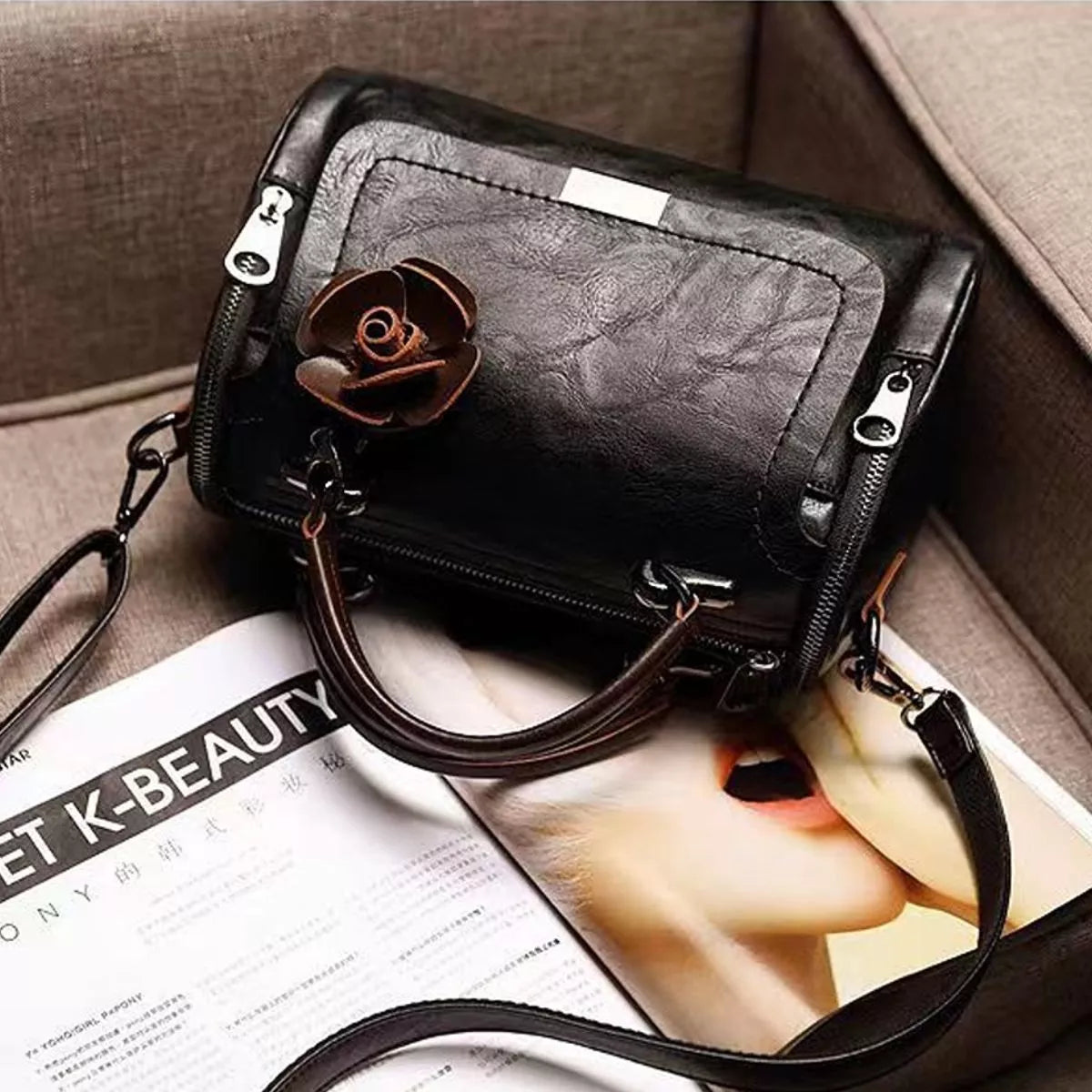 PU Leather Flap Crossbody Bag | STAHlin RADIANCE