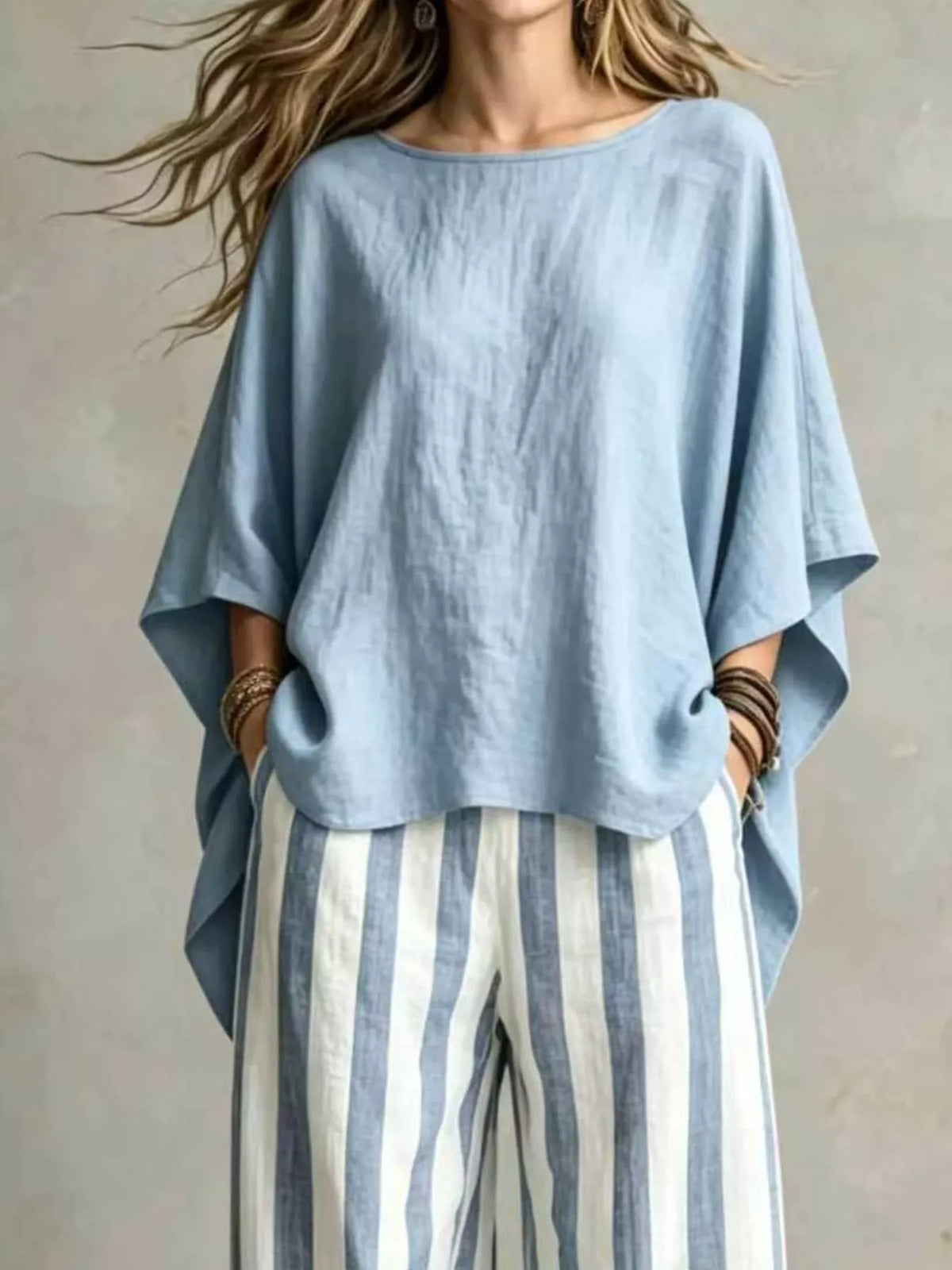 Full Size Solid Color Top and Pants Set Plus Size | STAHlin RADIANCE