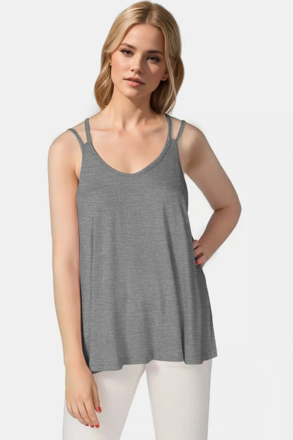 Basic Bae Bamboo Scoop Neck Double Spaghetti Straps Cami | STAHlin RADIANCE