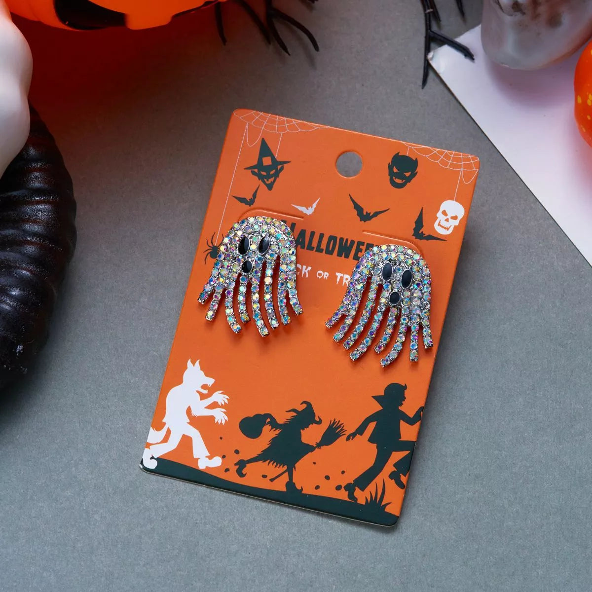 Halloween Rhinestone Ghost Shape Earrings | STAHlin RADIANCE