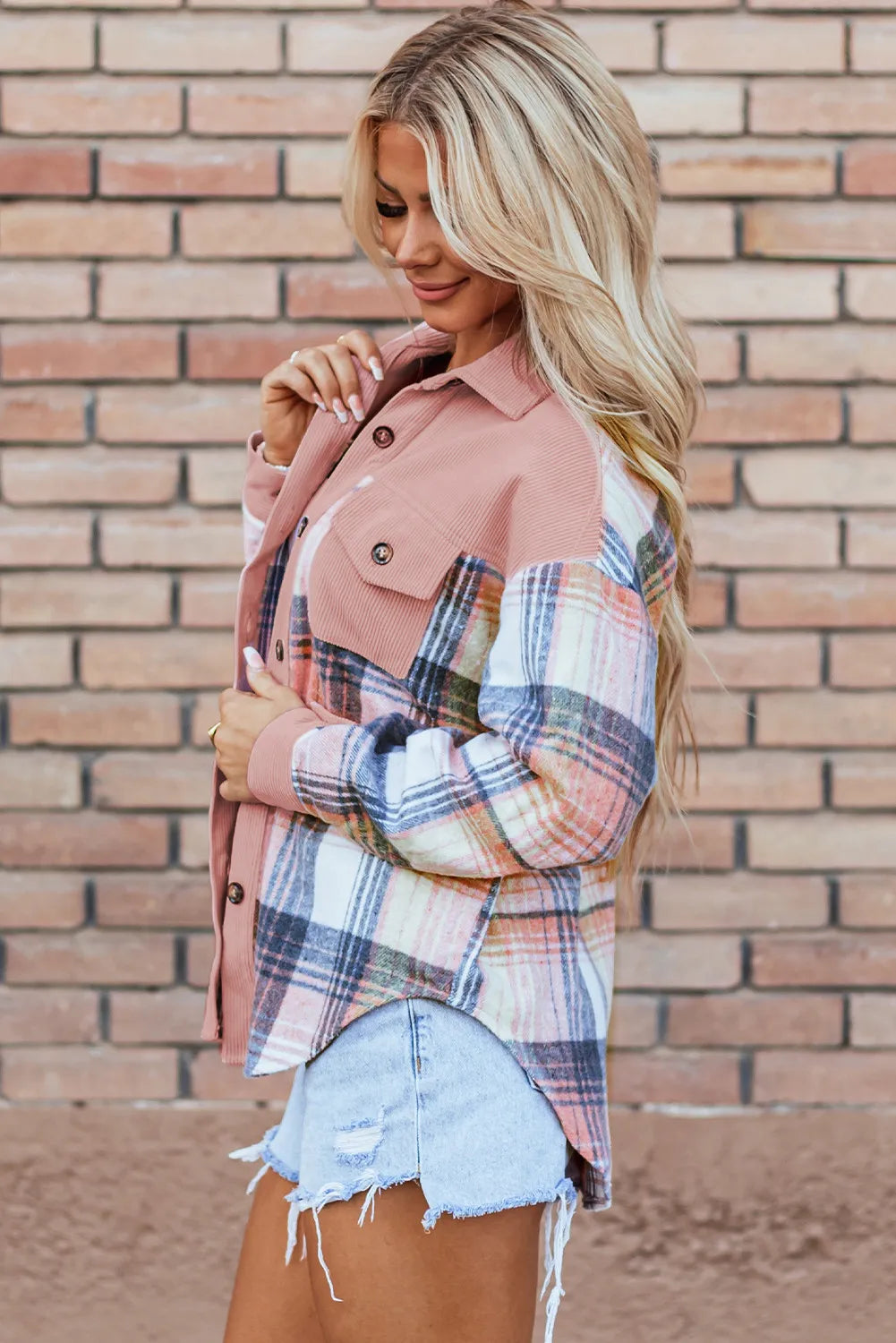 Plaid Button Up Long Sleeve Shacket | STAHlin RADIANCE
