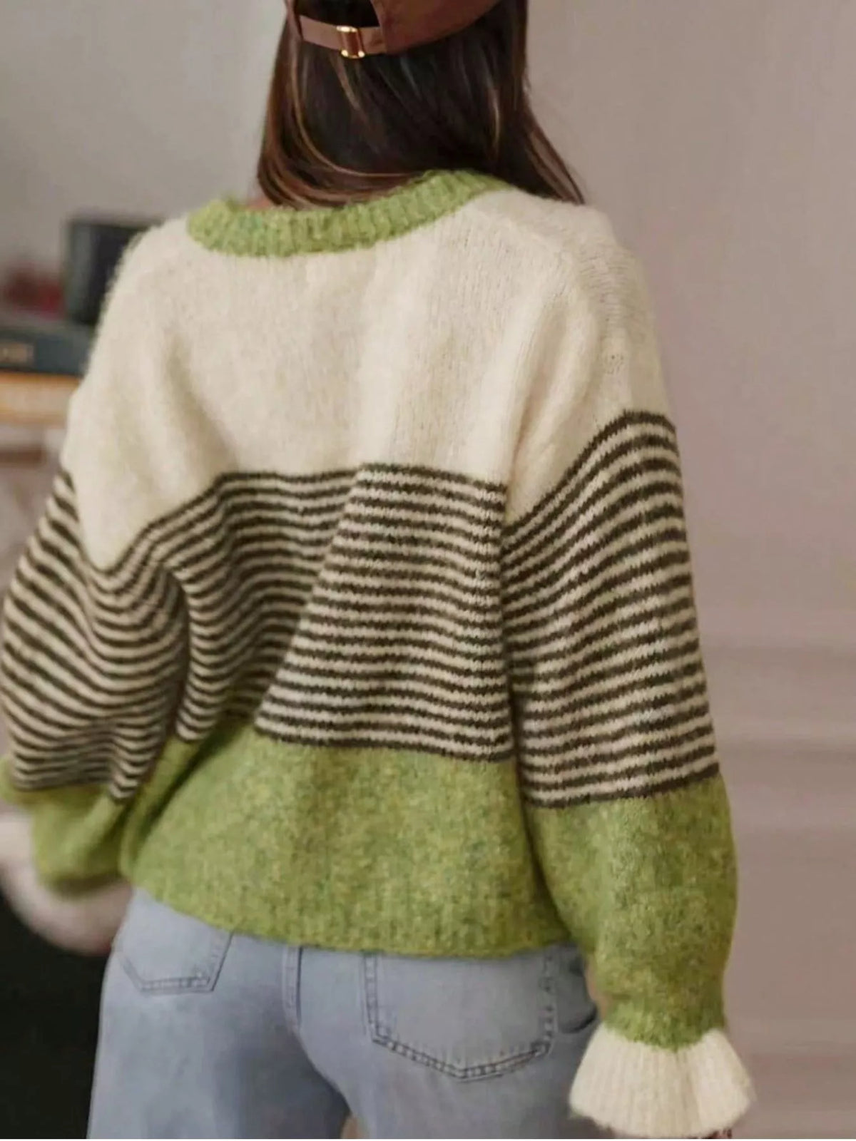 Striped Color-Block Button-Down Cardigan | STAHlin RADIANCE