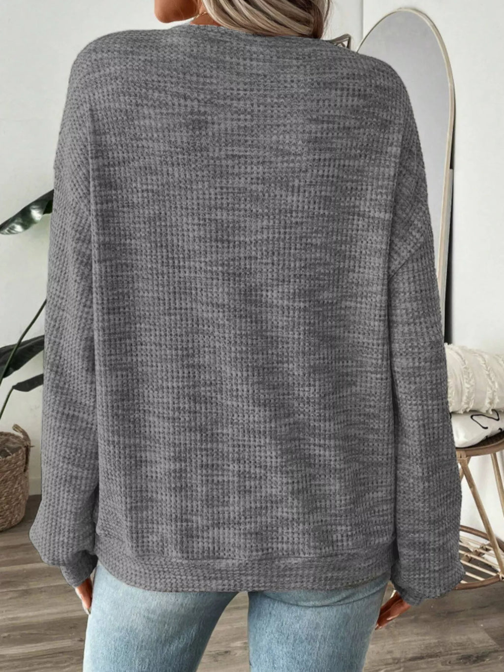 Space-Dyed Long Sleeve Waffle-Knit Top | STAHlin RADIANCE