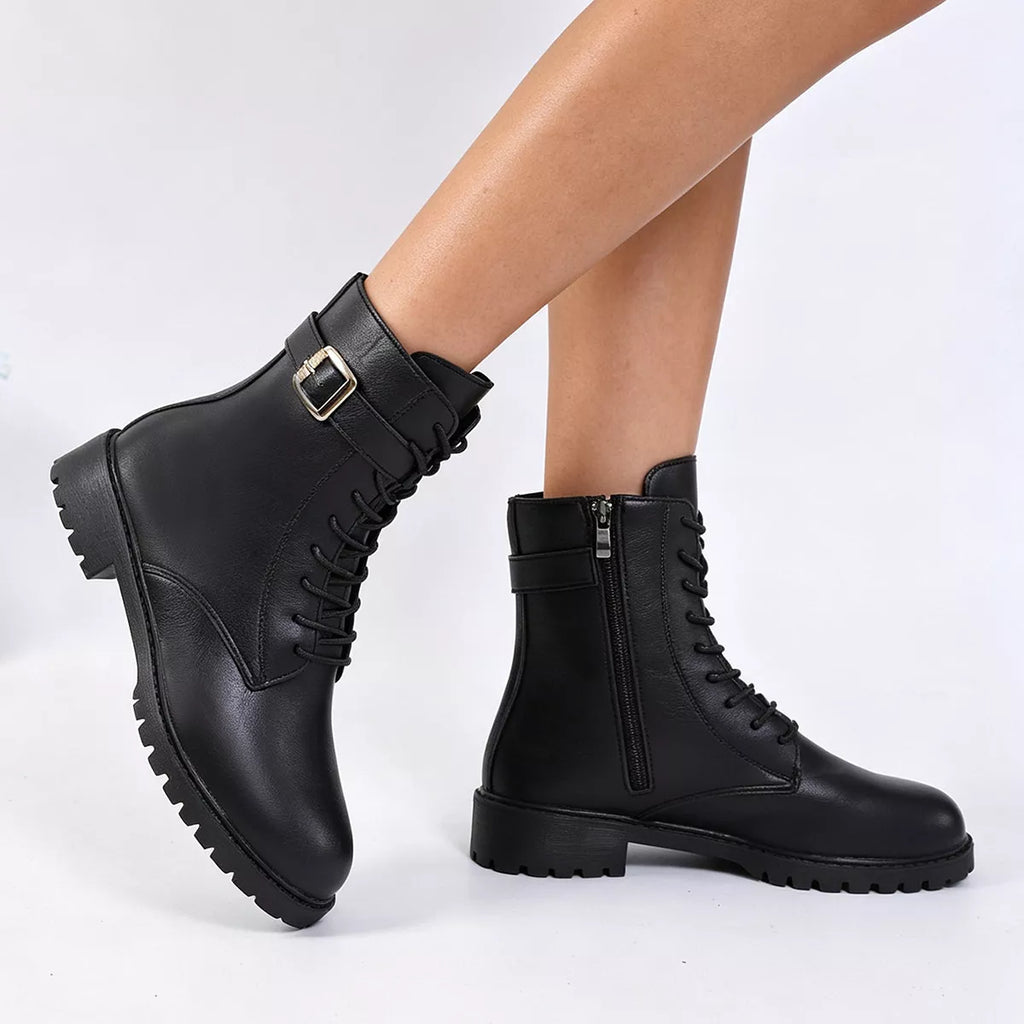Round Toe Lace Up Boots | STAHlin RADIANCE