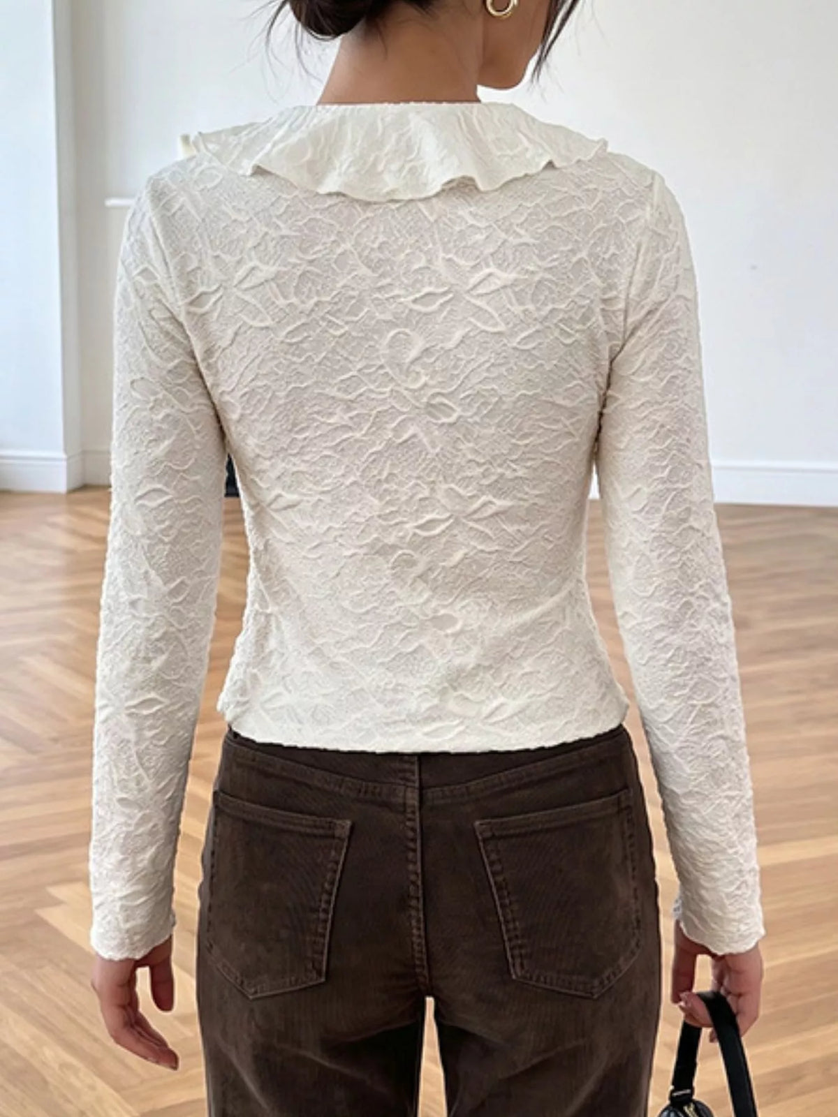 Ruffled Long-Sleeve T-Shirt | STAHlin RADIANCE