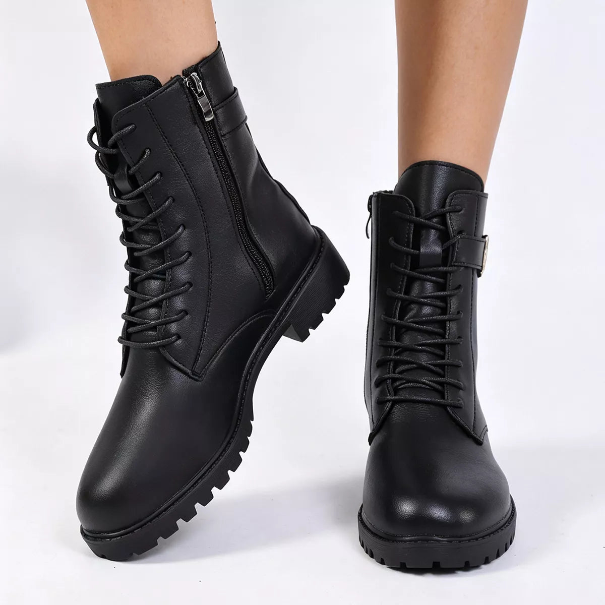 Round Toe Lace Up Boots | STAHlin RADIANCE