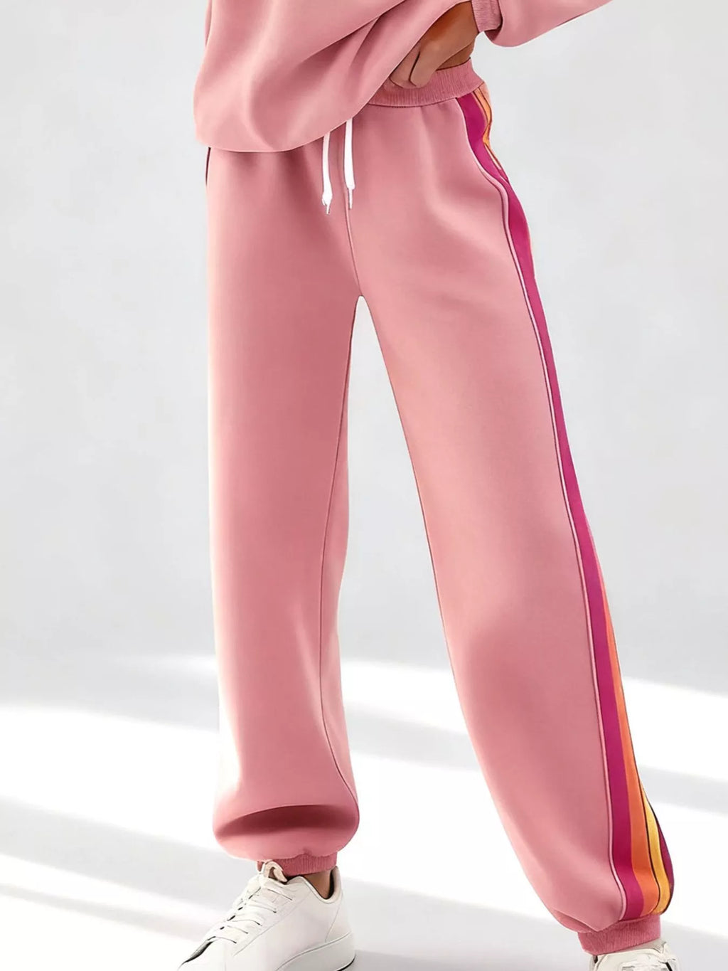 Striped Round Neck Sweatshirt and Pants Set | STAHlin RADIANCE