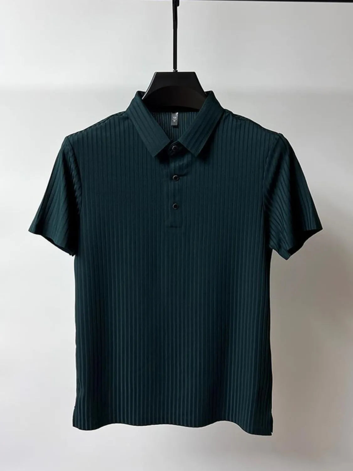 Men's Full Size Button Detail Short Sleeve Polo Plus Size | STAHlin RADIANCE
