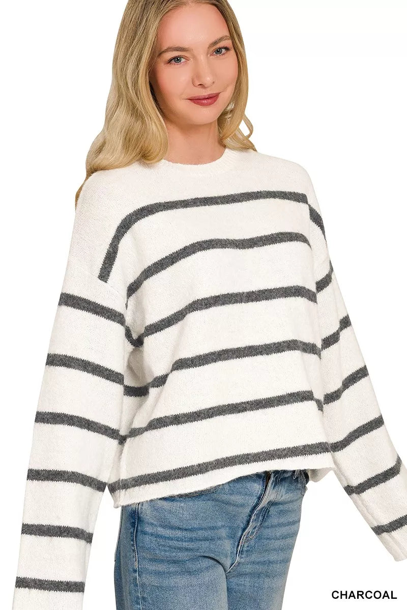 Zenana Wool Blend Striped Sweater | STAHlin RADIANCE