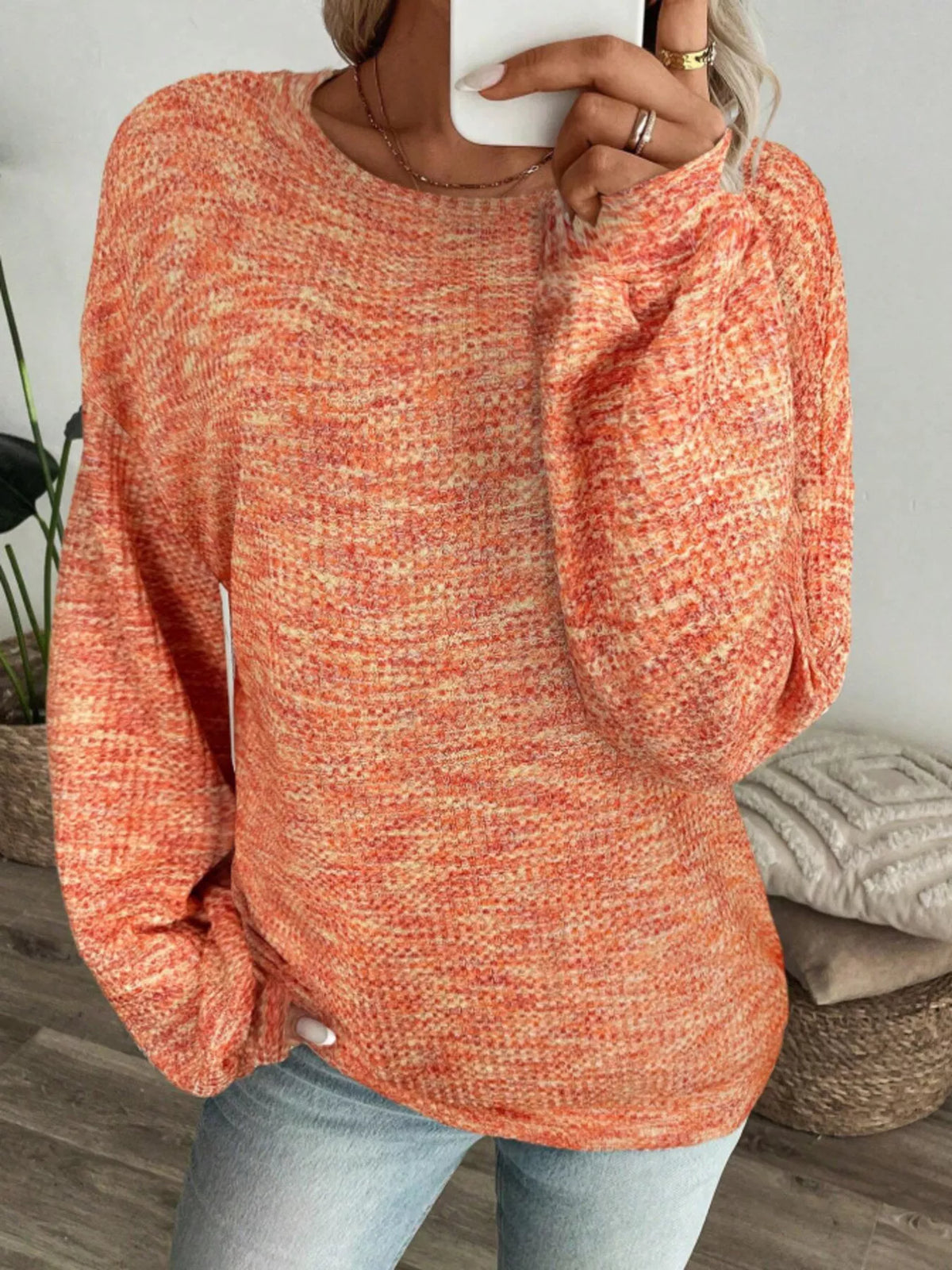 Space-Dyed Long Sleeve Waffle-Knit Top | STAHlin RADIANCE