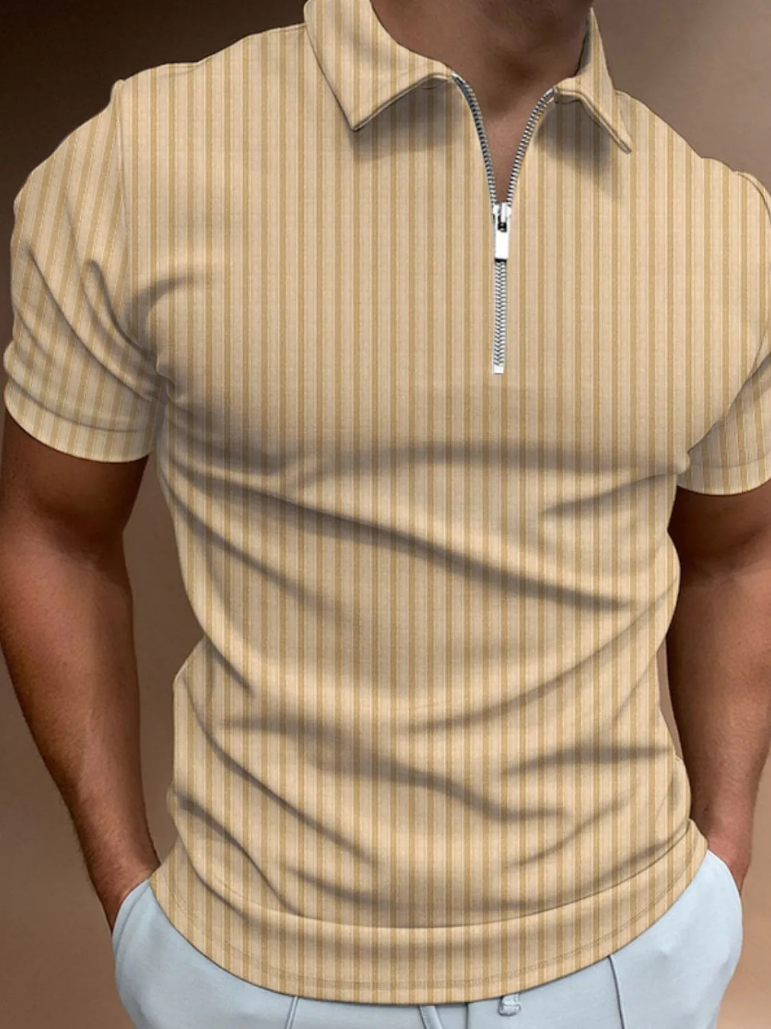 Men's Full Size Collared Neck Short Sleeve Polo Plus Size | STAHlin RADIANCE