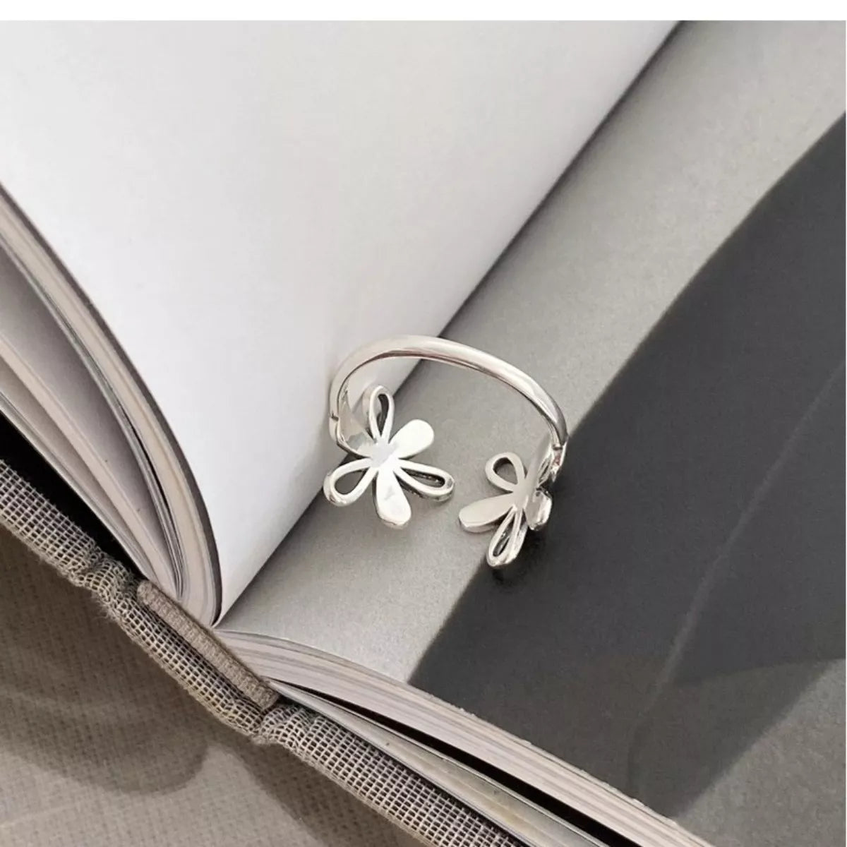 925 Sterling Silver Flower Open Ring | STAHlin RADIANCE