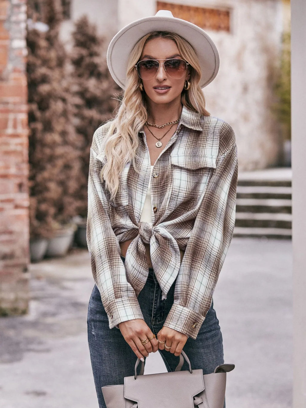 Plaid Button-Down Long Sleeve Shirt | STAHlin RADIANCE