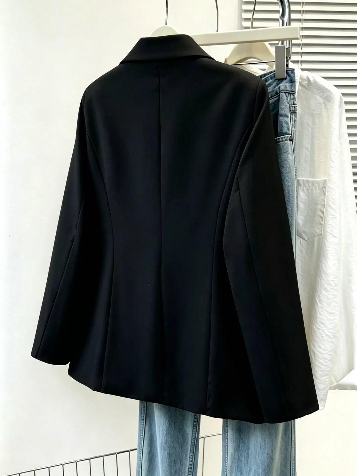 Full Size Single-Breasted Lapel Collar Blazer Plus Size | STAHlin RADIANCE