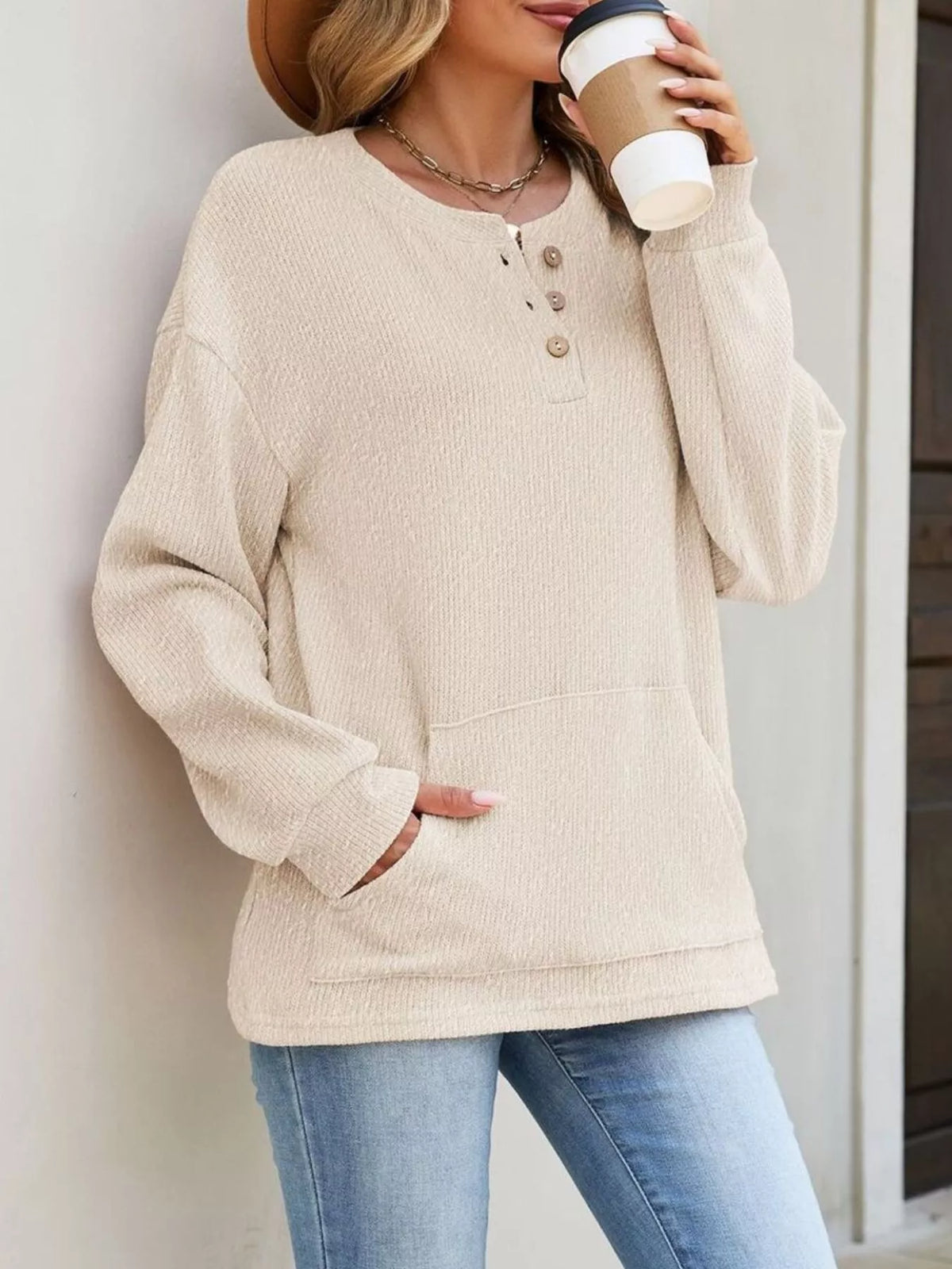 The Darcy Button Sweatshirt | STAHlin RADIANCE