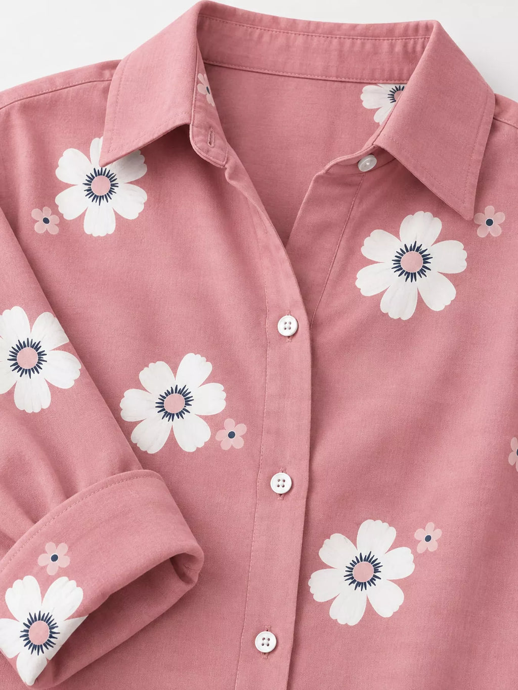 Full Size Floral Print Button-Down Casual Shirt Plus Size | STAHlin RADIANCE
