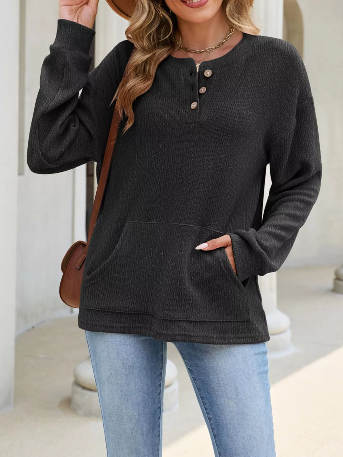 The Darcy Button Sweatshirt | STAHlin RADIANCE