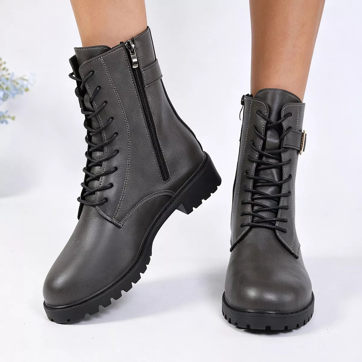 Round Toe Lace Up Boots | STAHlin RADIANCE