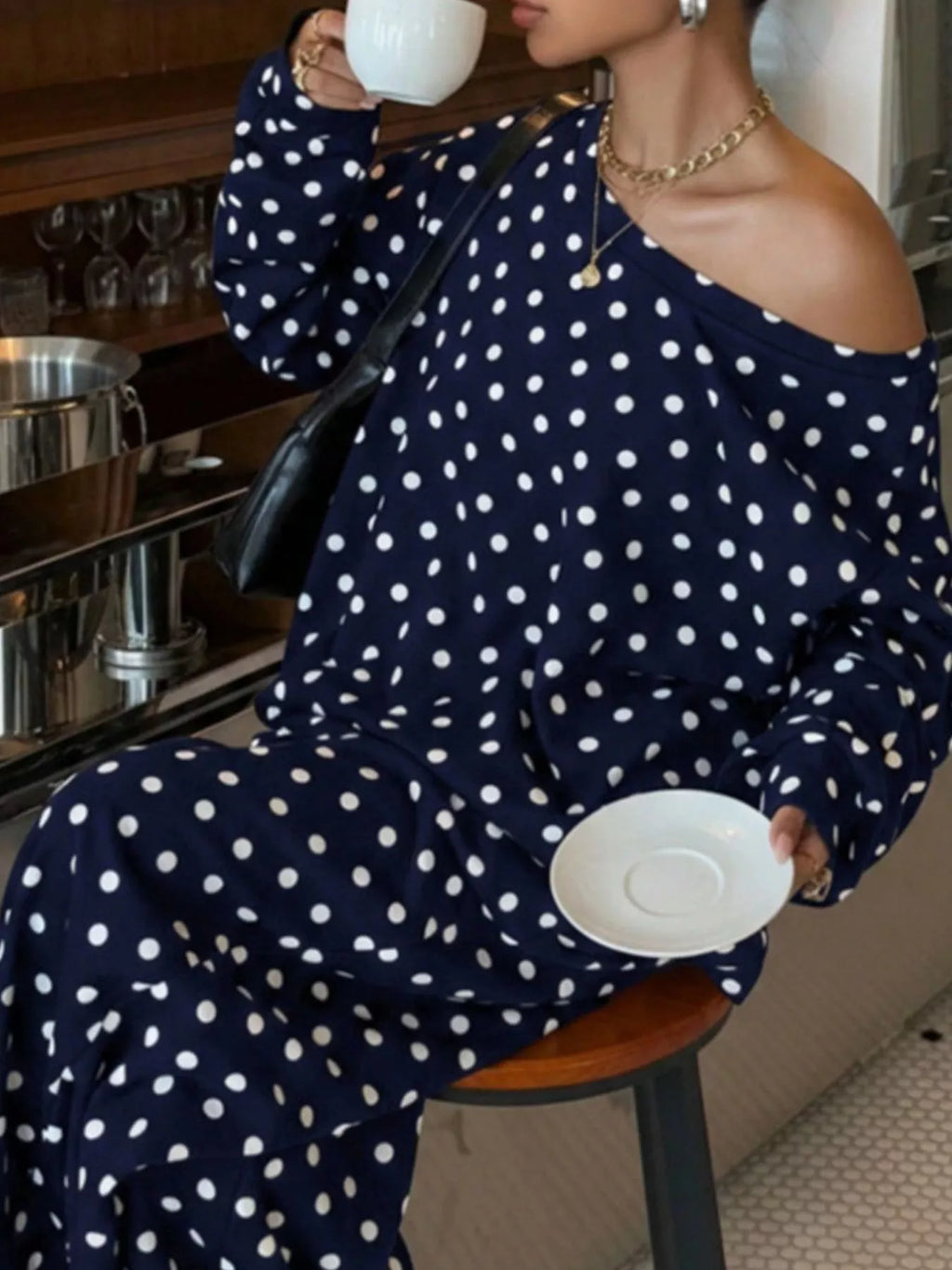 Polka Dot Long Sleeve Top and Pants Set | STAHlin RADIANCE