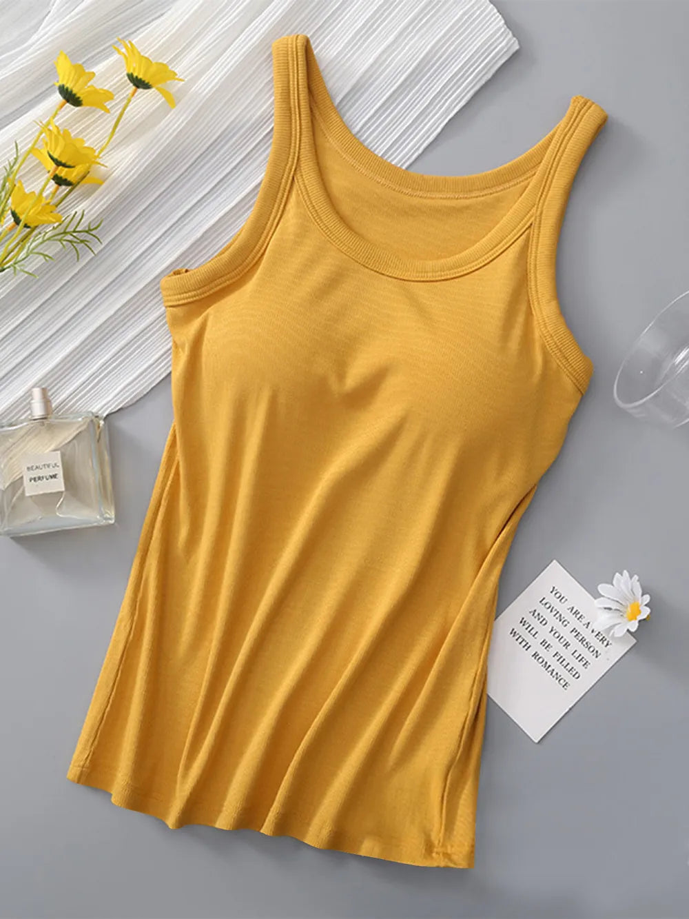 Round Neck Tank with Bra | STAHlin RADIANCE
