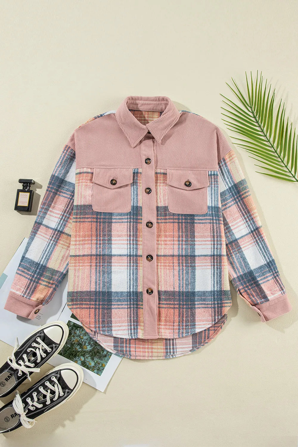 Plaid Button Up Long Sleeve Shacket | STAHlin RADIANCE
