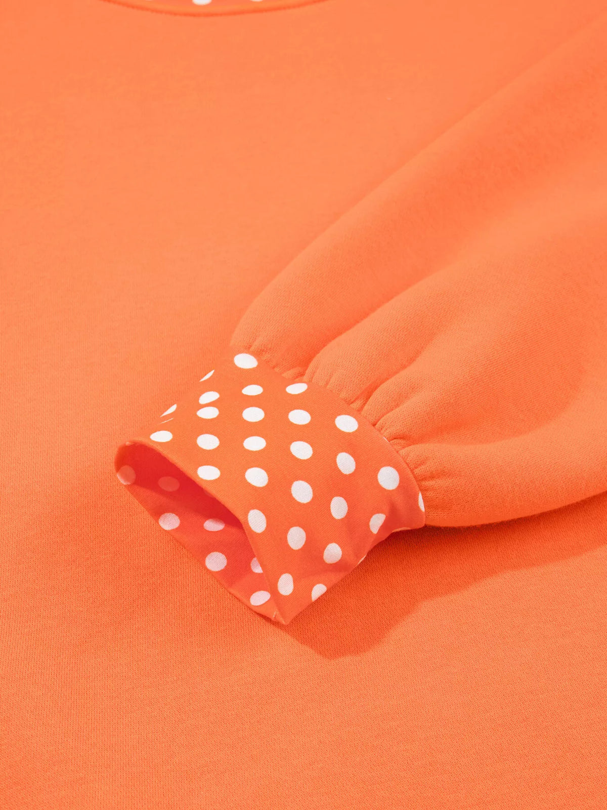 Polka Dot Trim Contrast Crew Neck Sweatshirt | STAHlin RADIANCE