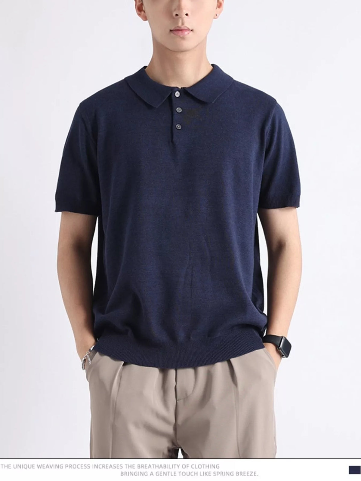 Men's Plus Size Button Detail Short-Sleeve Polo | STAHlin RADIANCE