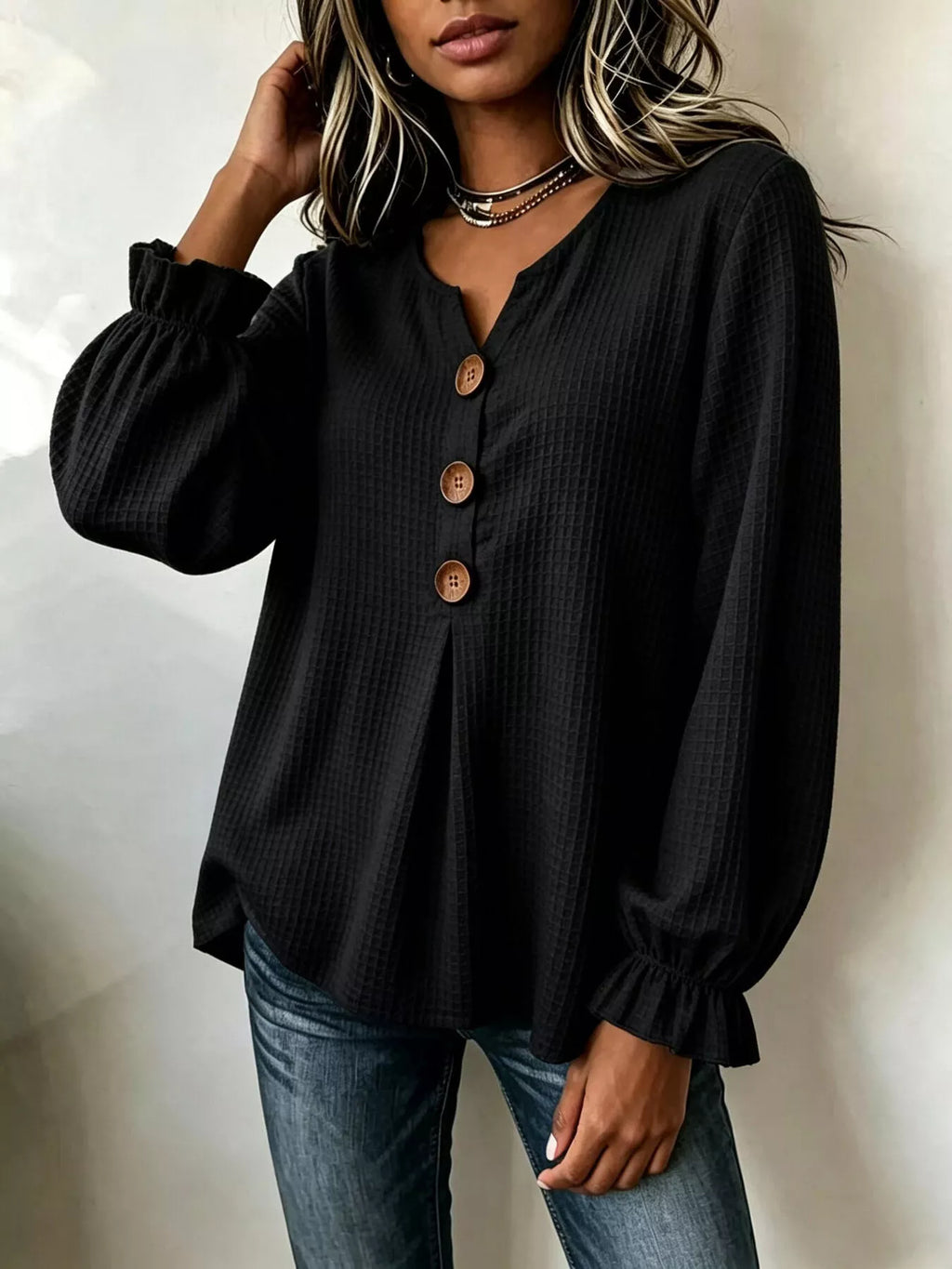 The Ivory Waffle Knit Top | STAHlin RADIANCE