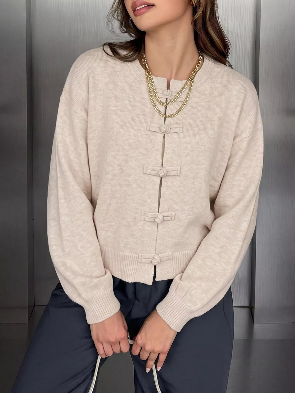 Button Up Dropped Shoulder Cardigan | STAHlin RADIANCE