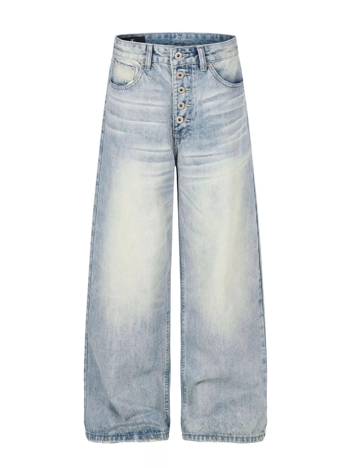 Men's High-Waisted Button-Fly Wide-Leg Vintage Washed Jeans | STAHlin RADIANCE