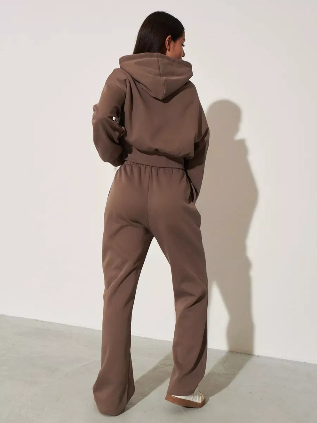Zip-Up Hoodie and Wide-Leg Sweatpants Set | STAHlin RADIANCE