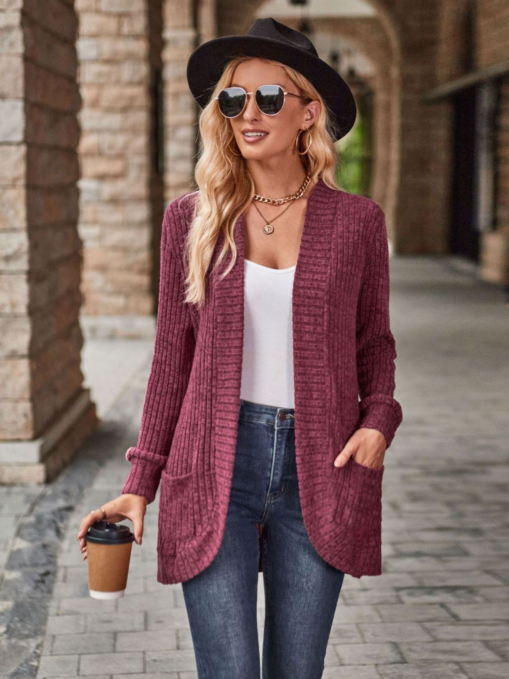 Open Front Cardigan with Pockets | STAHlin RADIANCE