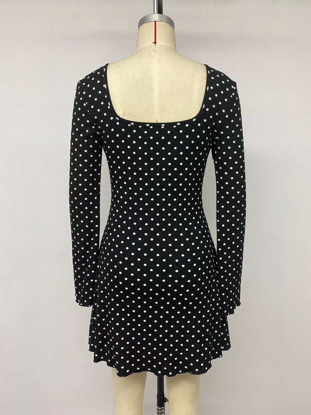 Polka Dot Lace Trimmed V-Neck Mini Dress | STAHlin RADIANCE