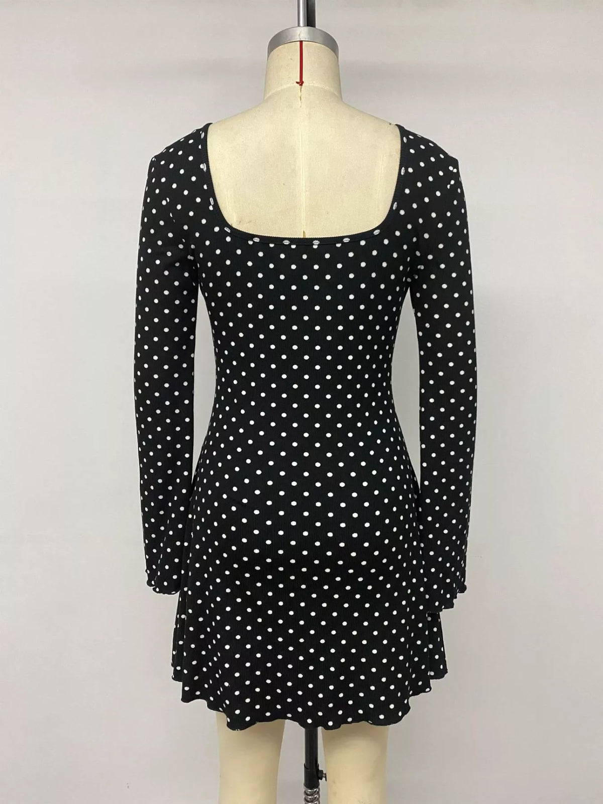 Polka Dot Lace Trimmed V-Neck Mini Dress | STAHlin RADIANCE