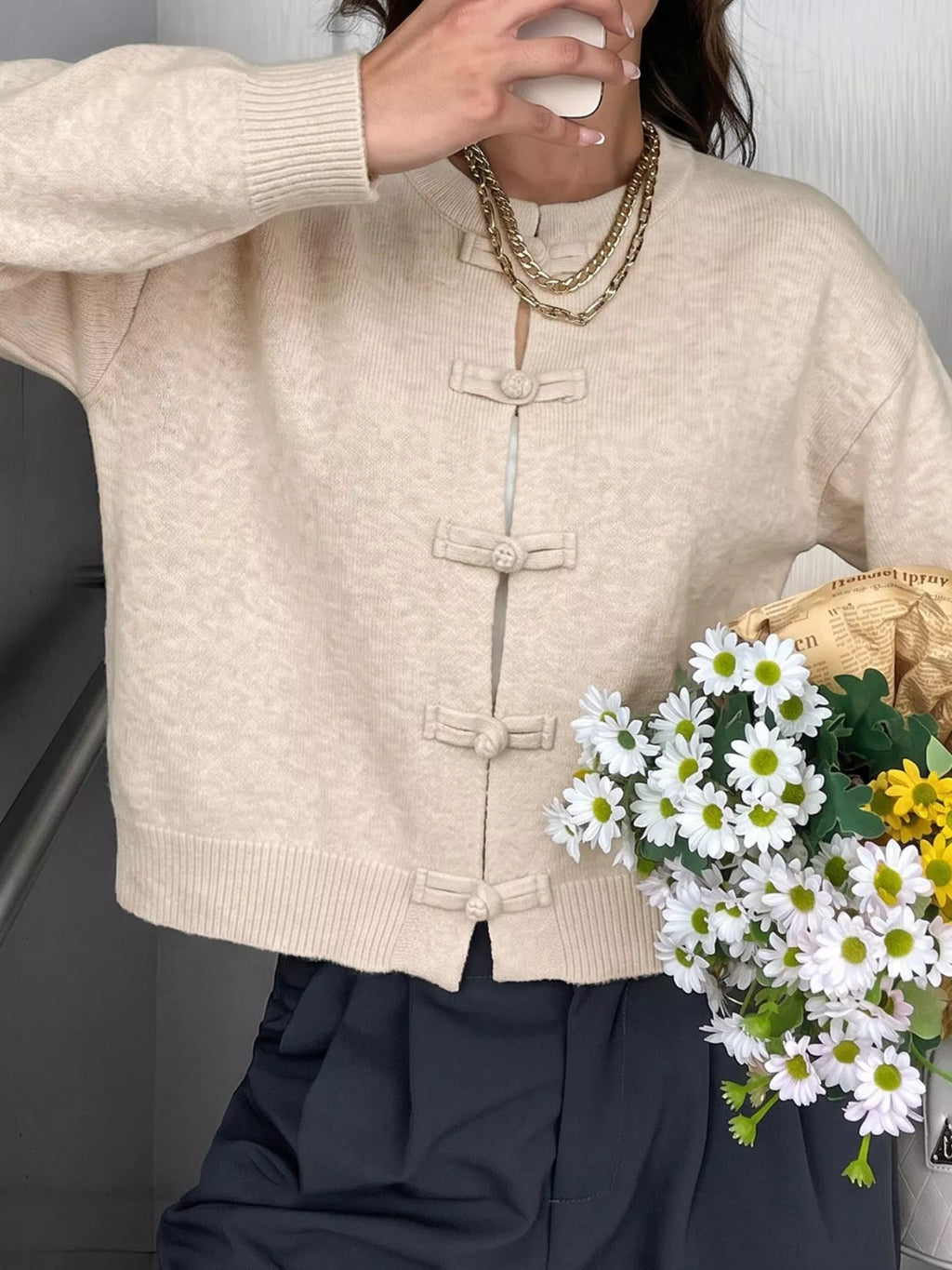 Button Up Dropped Shoulder Cardigan | STAHlin RADIANCE