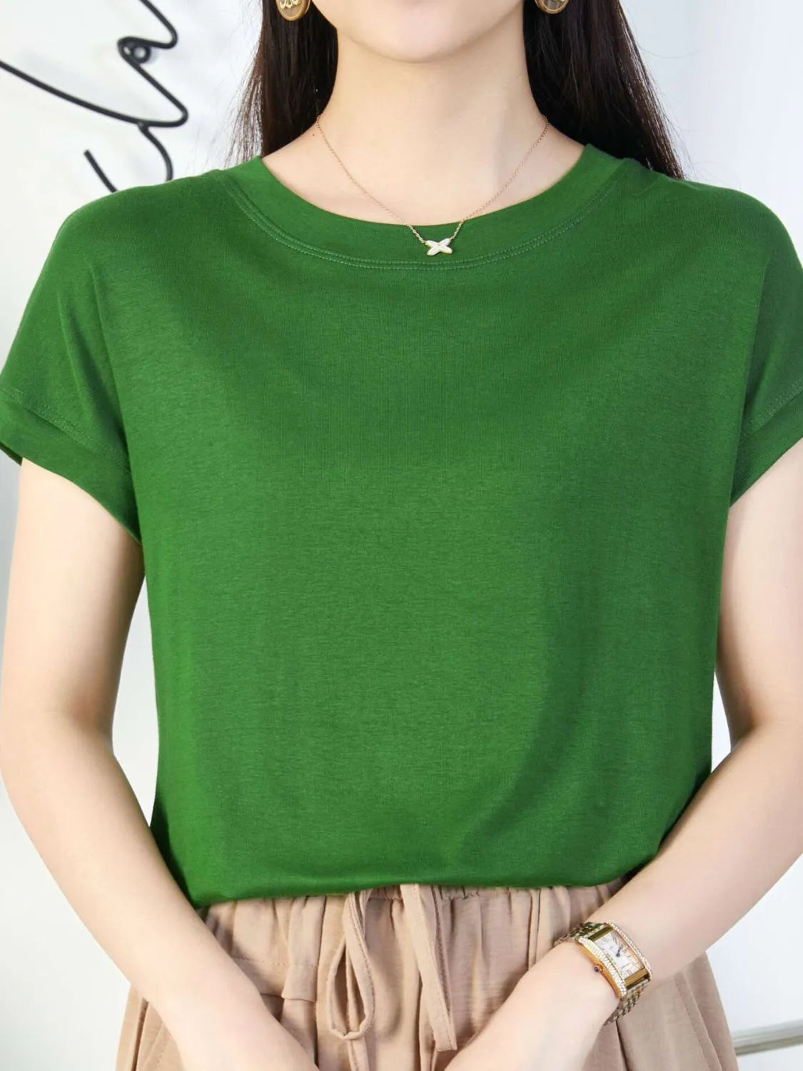 Plus Size Round Neck Short Sleeve T-Shirt | STAHlin RADIANCE