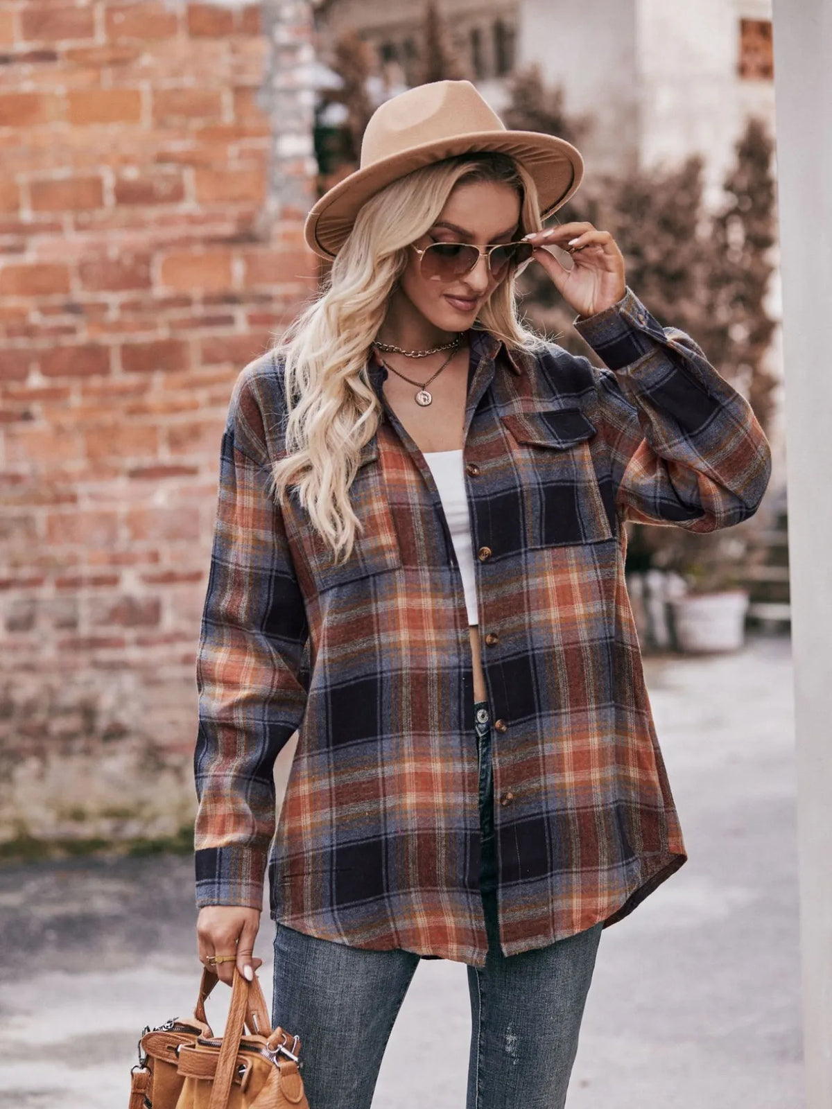 Plaid Button-Down Long Sleeve Shirt | STAHlin RADIANCE