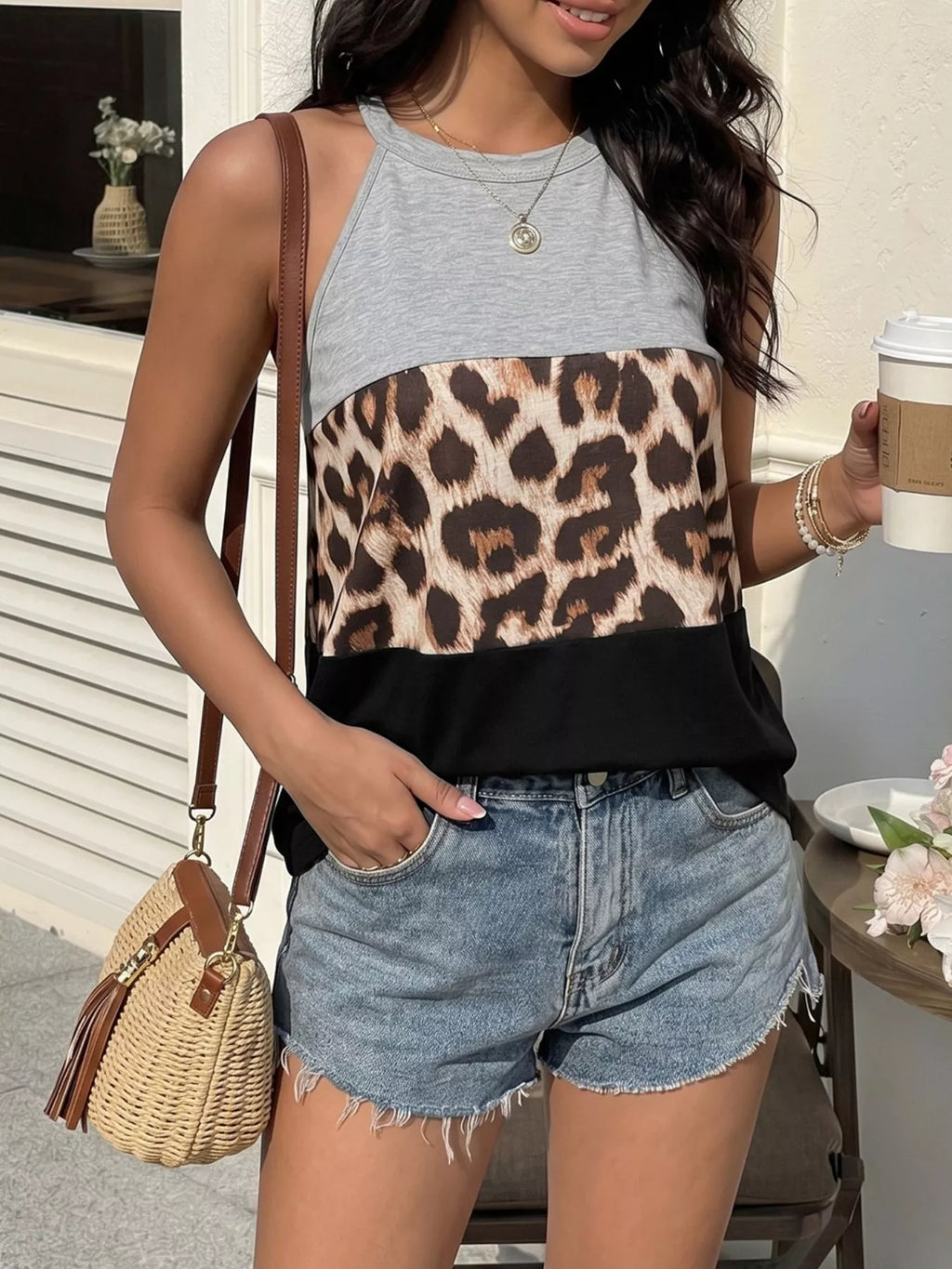 Leopard Print Color Block Tank | STAHlin RADIANCE
