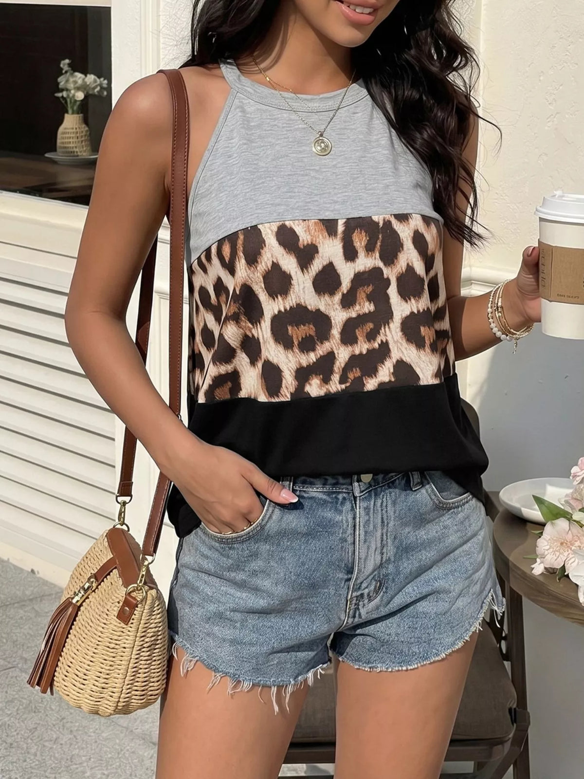 Leopard Print Color Block Tank | STAHlin RADIANCE