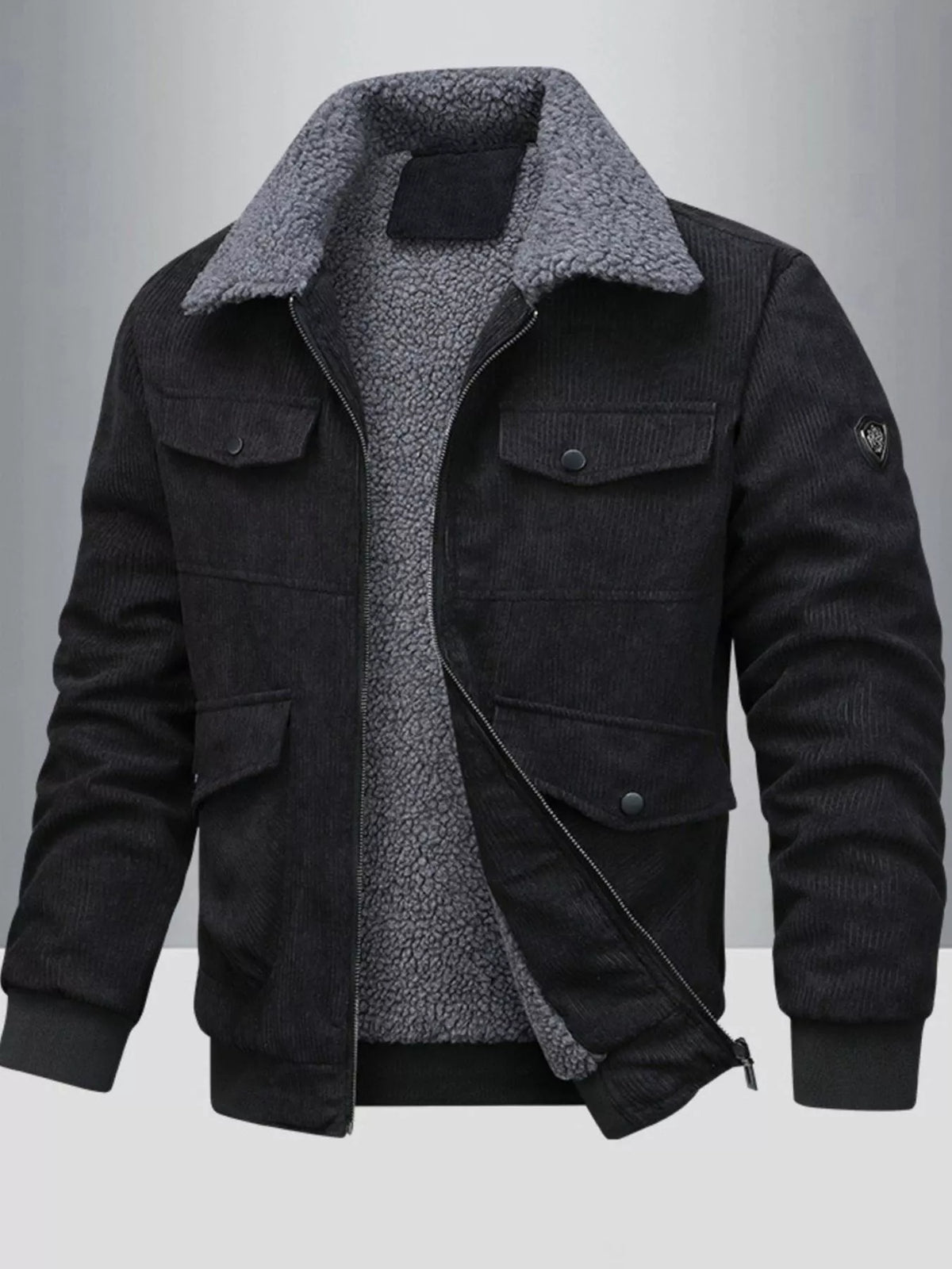 Men's Full Size Corduroy Sherpa Lined Winter Jacket Plus Size | STAHlin RADIANCE