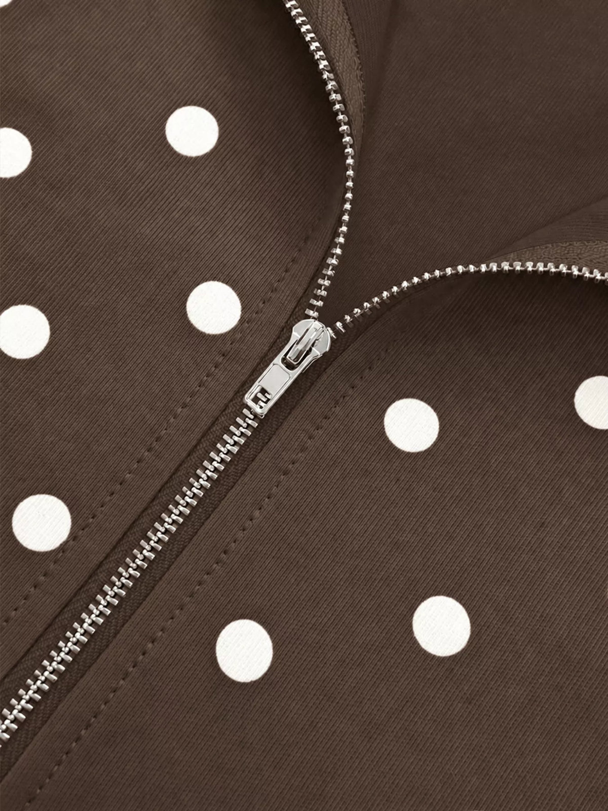 Polka Dot Half Zip Cropped Sweatshirt | STAHlin RADIANCE