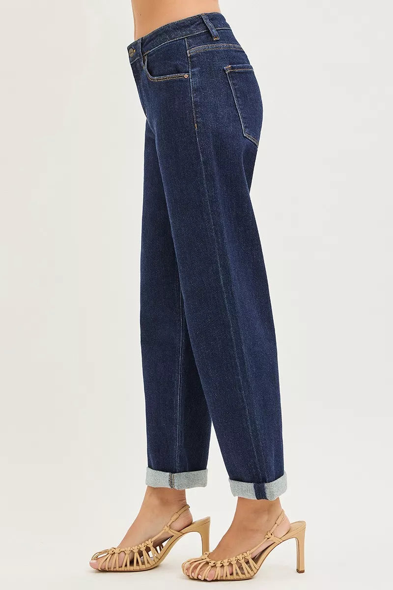 RISEN Slouchy Cropped  Boyfriend Jeans With Cuffed Hem | STAHlin RADIANCE
