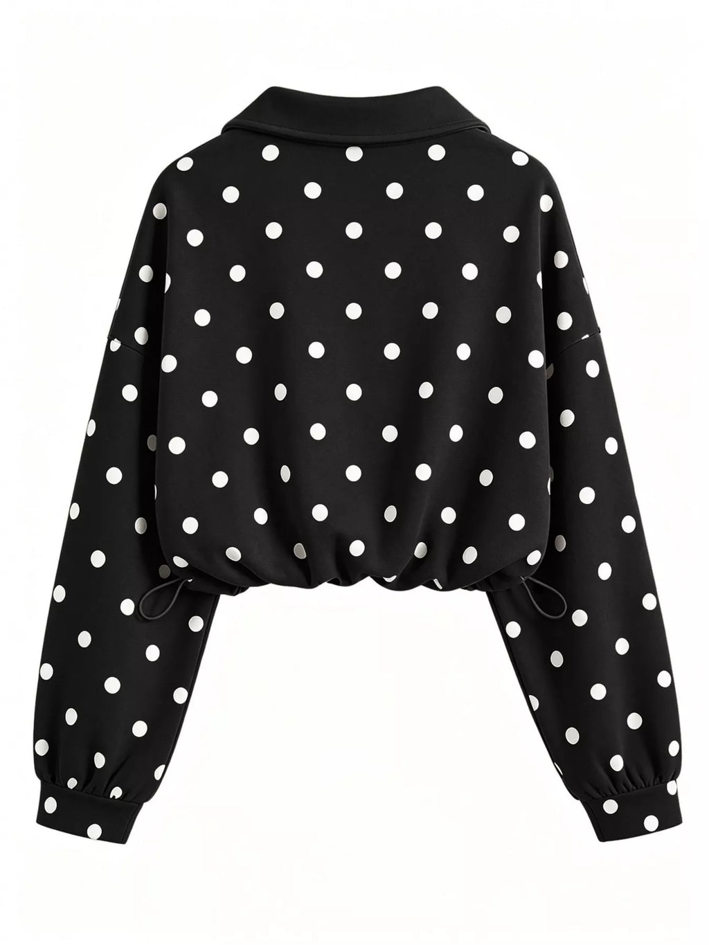 Polka Dot Half Zip Cropped Sweatshirt | STAHlin RADIANCE