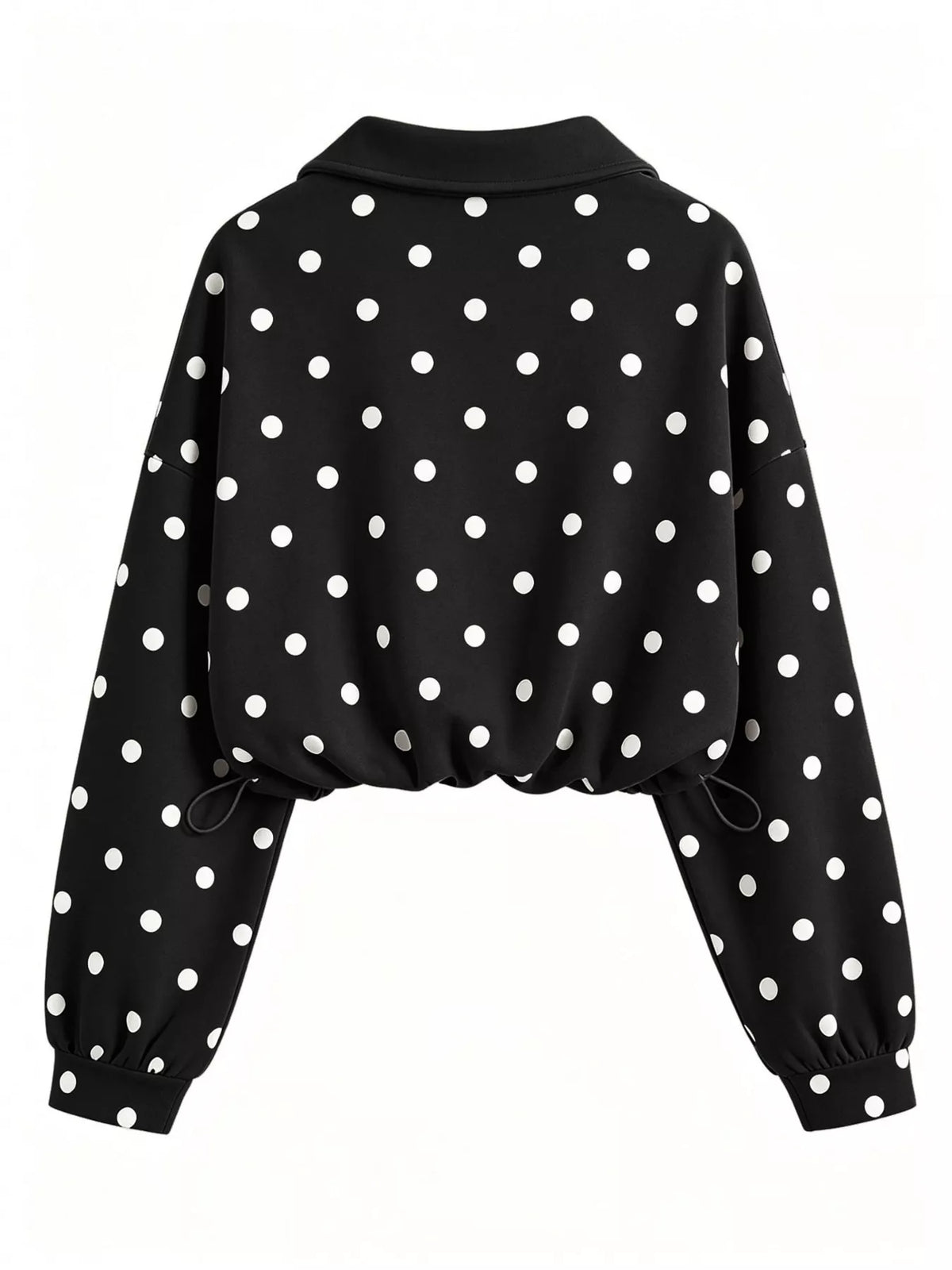 Polka Dot Half Zip Cropped Sweatshirt | STAHlin RADIANCE