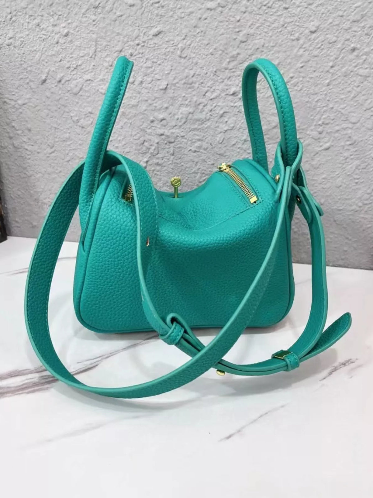 Gold-Tone Hardware Leather Crossbody Bag | STAHlin RADIANCE